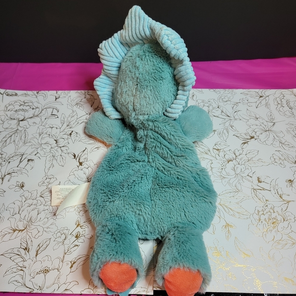 MARY Meyer Pebblesaurus Lovey Blue 14" Dinosaur Plush Security Blanket - Picture 3 of 7